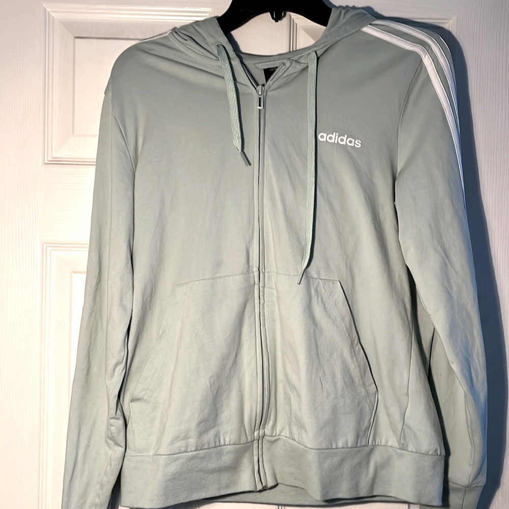 Adidas cropped zip up, size large
